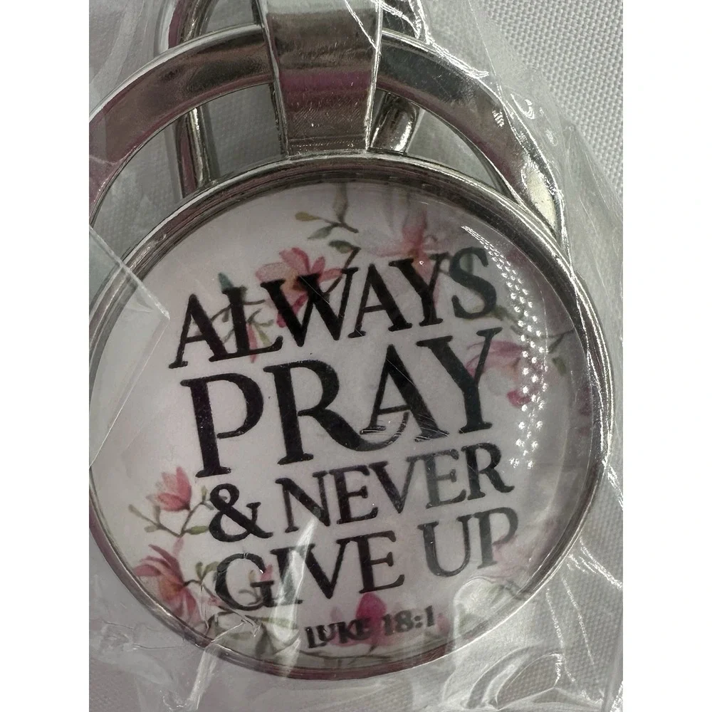 Ladies Inspiration Religious Christian Jewelry Bible Luke 18:1 Keychain